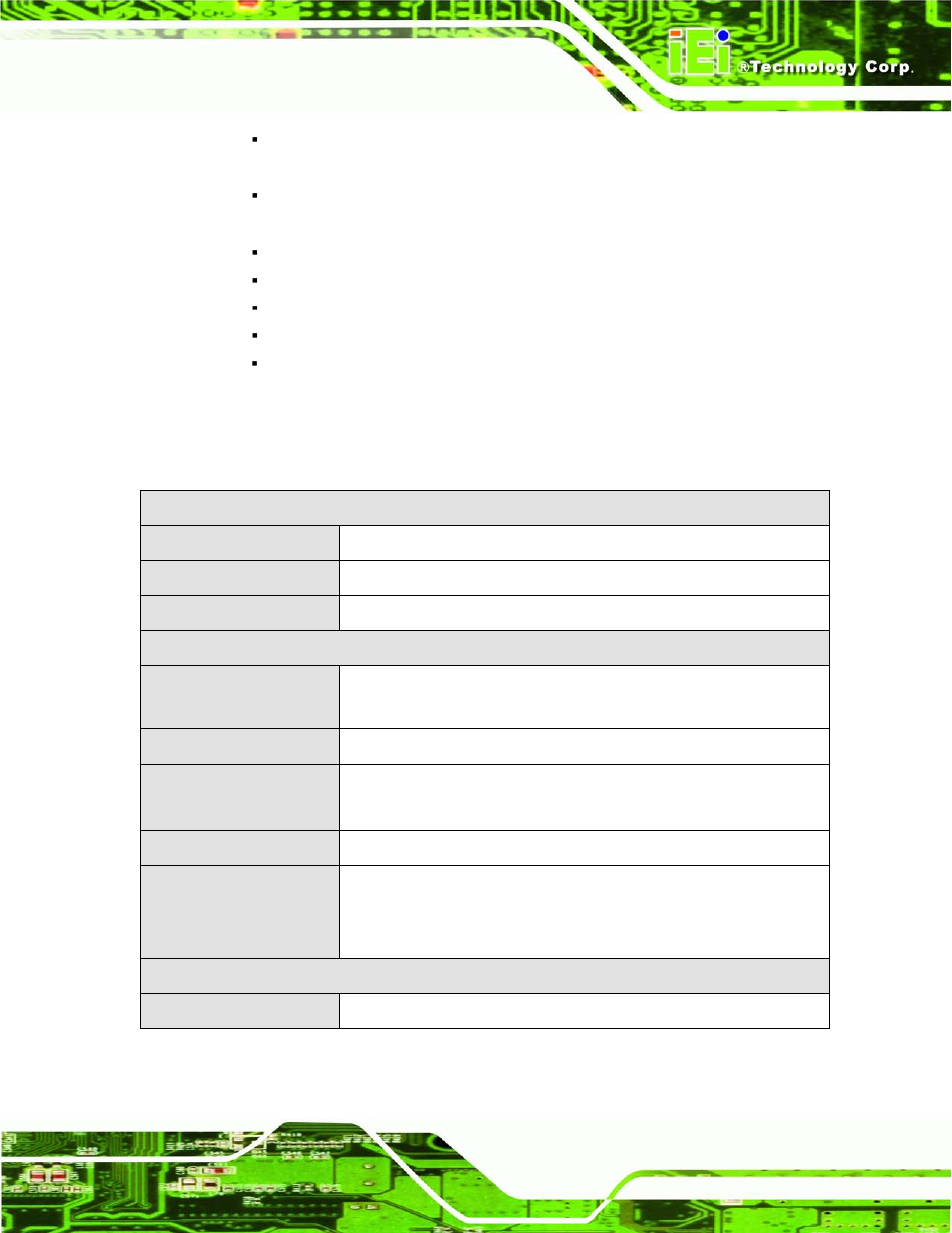 4 technical specifications, Echnical, Pecifications | IEI Integration ECN-780-Q67 User Manual | Page 16 / 184