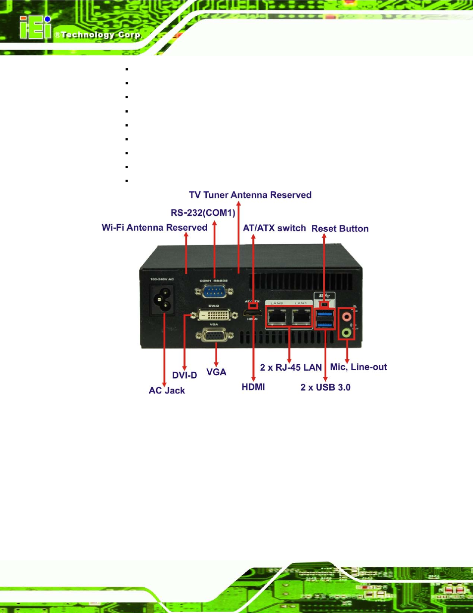 Figure 1-3: ecn-780-q67 rear panel | IEI Integration ECN-780-Q67 User Manual | Page 19 / 184