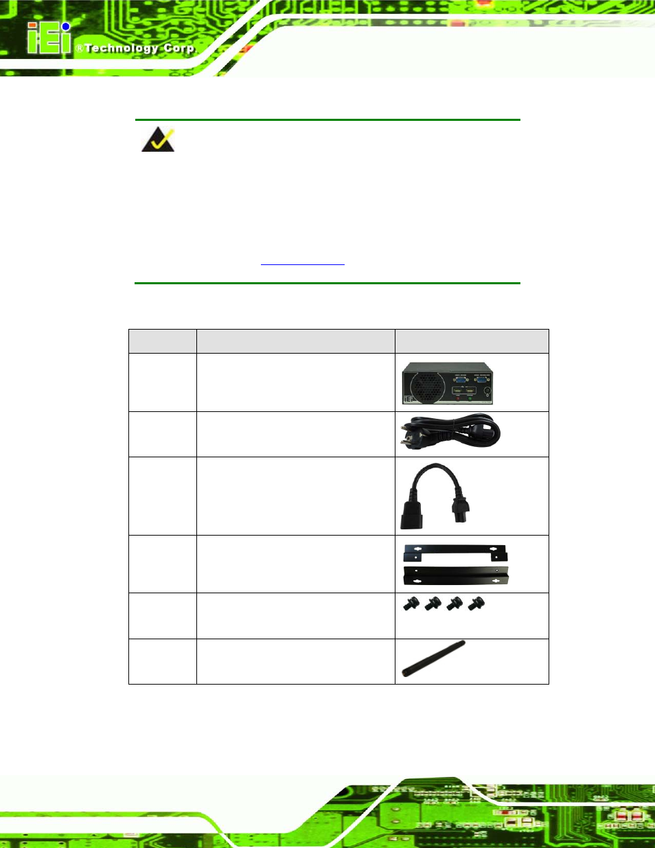 3 unpacking checklist, Npacking, Hecklist | 3 un pa c kin g ch e c klis t | IEI Integration ECN-780-Q67 User Manual | Page 23 / 184