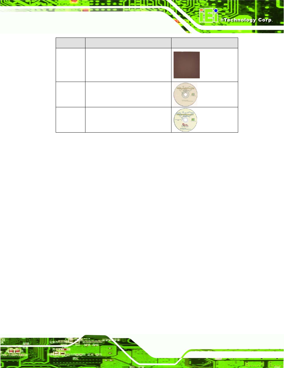 Table 2-1: package list contents | IEI Integration ECN-780-Q67 User Manual | Page 24 / 184