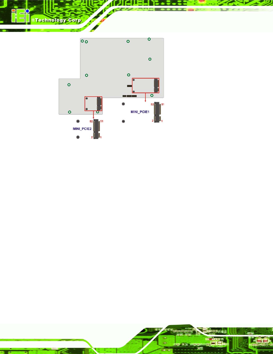 9 power connector, Figure 4-12: pcie mini card slot location | IEI Integration ECN-780-Q67 User Manual | Page 55 / 184