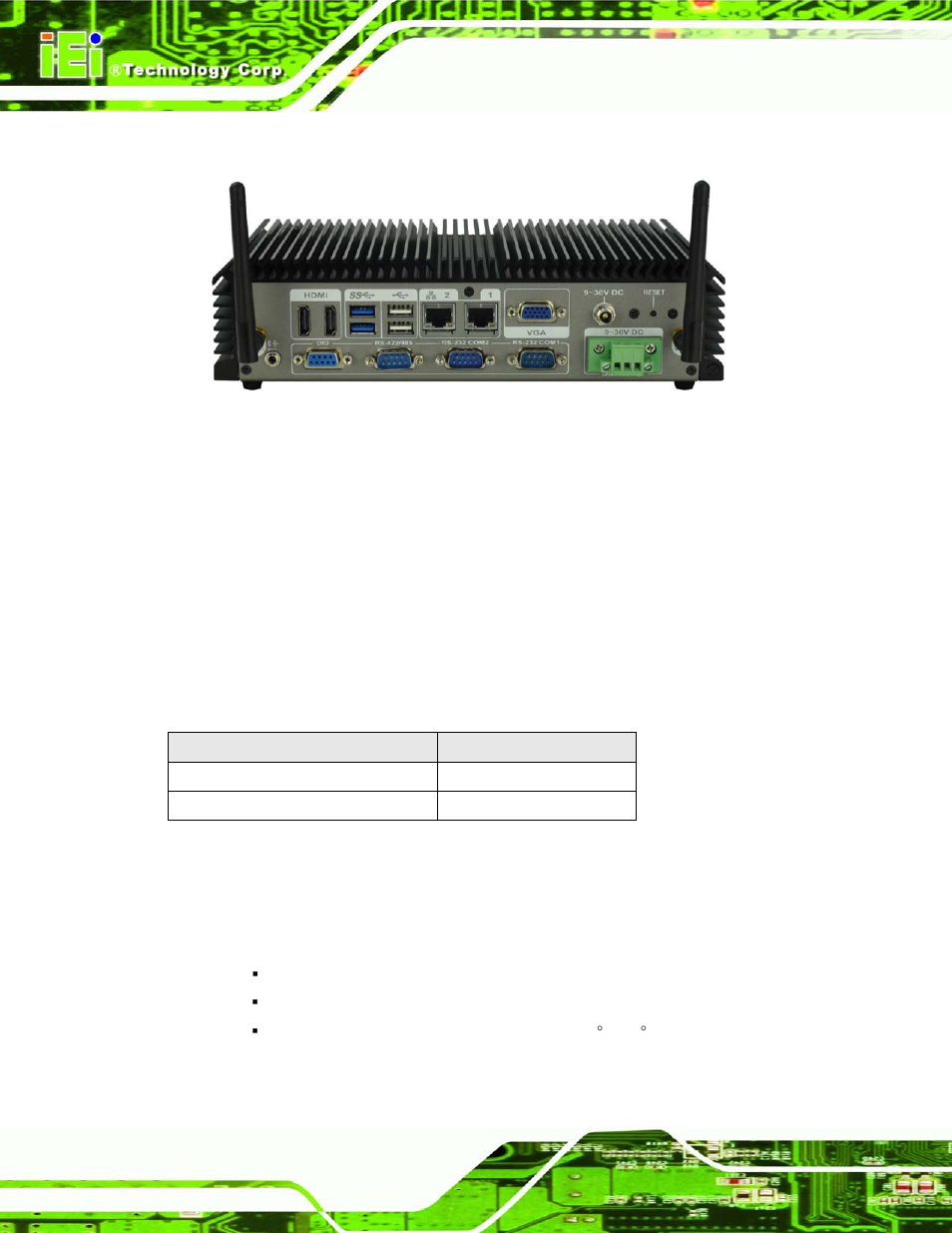 1 overview, 2 model variations, 3 features | Verview, Odel, Ariations, Eatures, Figure 1-1: ecn-360a-hm65, Table 1-1: model variations, 1 ove rvie w | IEI Integration ECN-360A-HM65 User Manual | Page 15 / 154