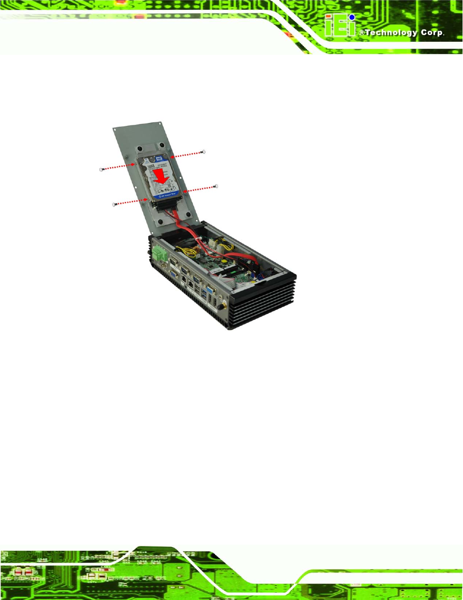 4 wi-fi antenna installation (wireless model only), Ntenna, Nstallation | Ireless, Odel, Figure 3-3: hdd retention screws | IEI Integration ECN-360A-HM65 User Manual | Page 28 / 154