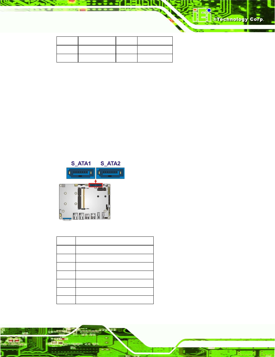 13 sata 6gb/s connector, Figure 4-14: sata drive connector locations, Table 4-14: cpu power connector pinouts | Table 4-15: sata drive connector pinouts | IEI Integration ECN-360A-HM65 User Manual | Page 52 / 154