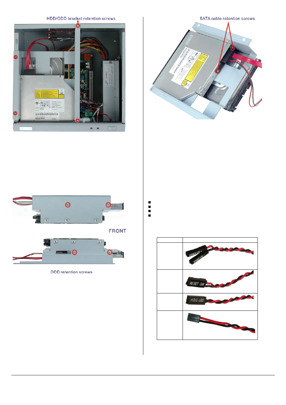 Install odd, Front panel cable connections | IEI Integration EBC-3100 User Manual | Page 6 / 8
