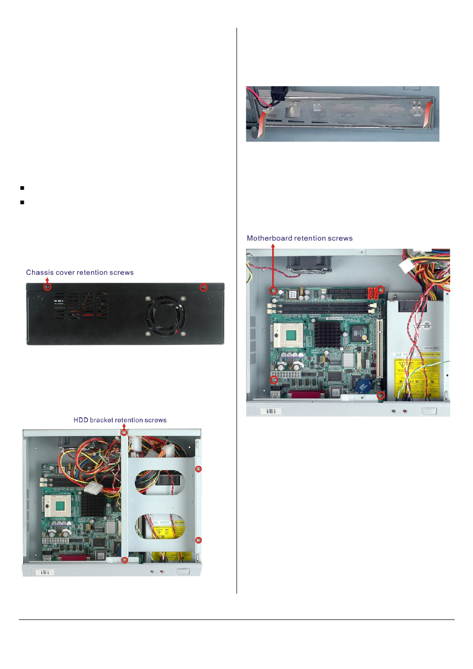 Installation steps, Unpack, Remove chassis cover and hdd bracket | Install i/o bracket, Install single board computer (sbc), Install hdd | IEI Integration EBC-3000 User Manual | Page 4 / 7