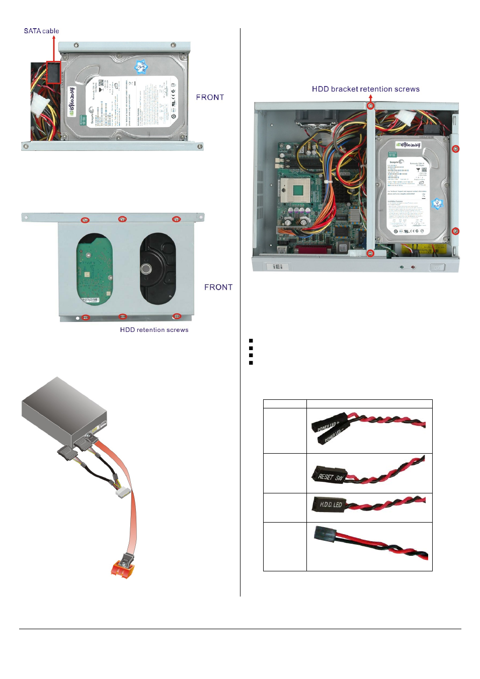 Front panel cable connections | IEI Integration EBC-3000 User Manual | Page 5 / 7