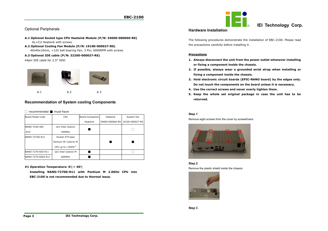 Iei technology corp | IEI Integration EBC-2100 User Manual | Page 2 / 4