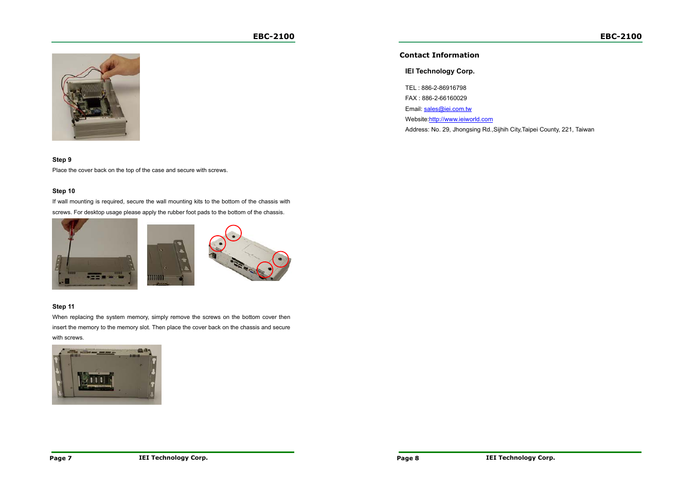 IEI Integration EBC-2100 User Manual | Page 4 / 4