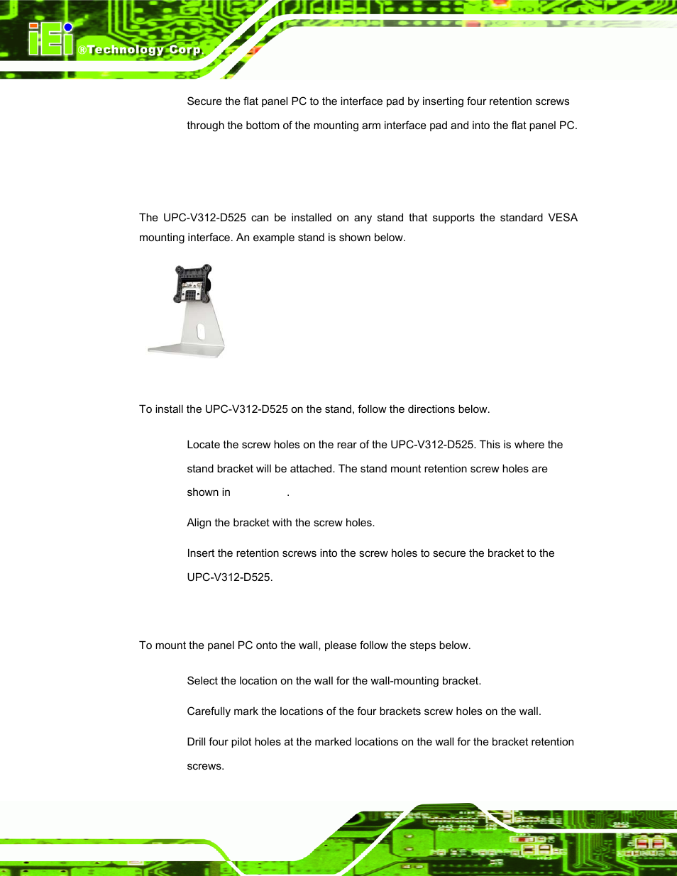 2 stand mounting, 3 wall mounting | IEI Integration UPC-V312-D525 v1.02 User Manual | Page 42 / 176