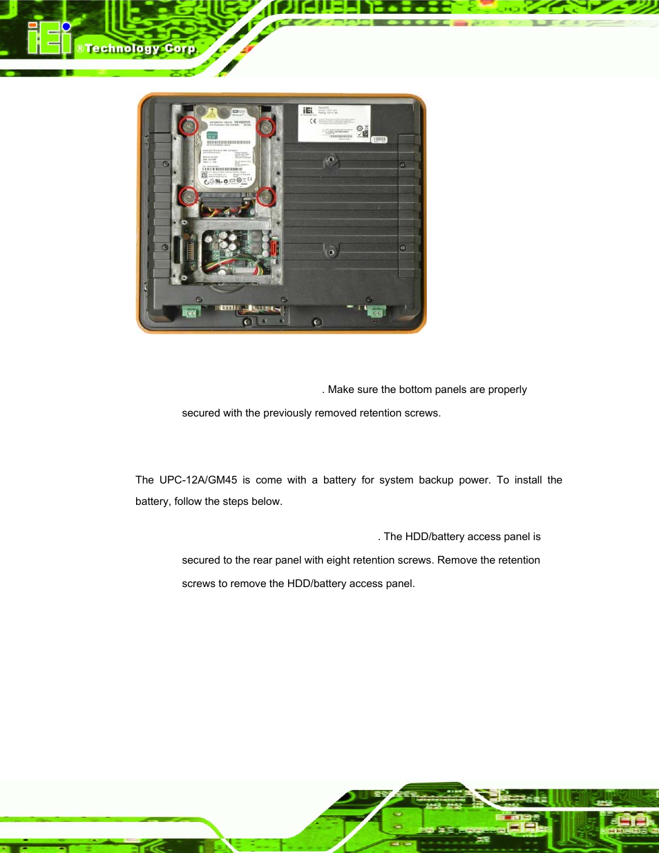 7 battery installation | IEI Integration UPC-12AH_GM45 v1.00 User Manual | Page 50 / 147