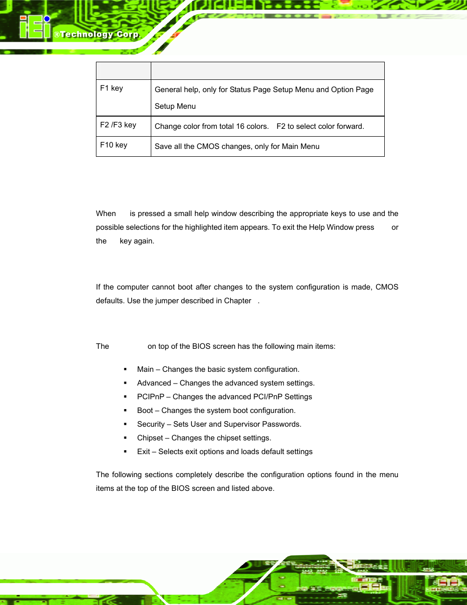 3 getting help, 4 unable to reboot after configuration changes, 5 bios menu bar | IEI Integration UPC-12AH_GM45 v2.00 User Manual | Page 78 / 144