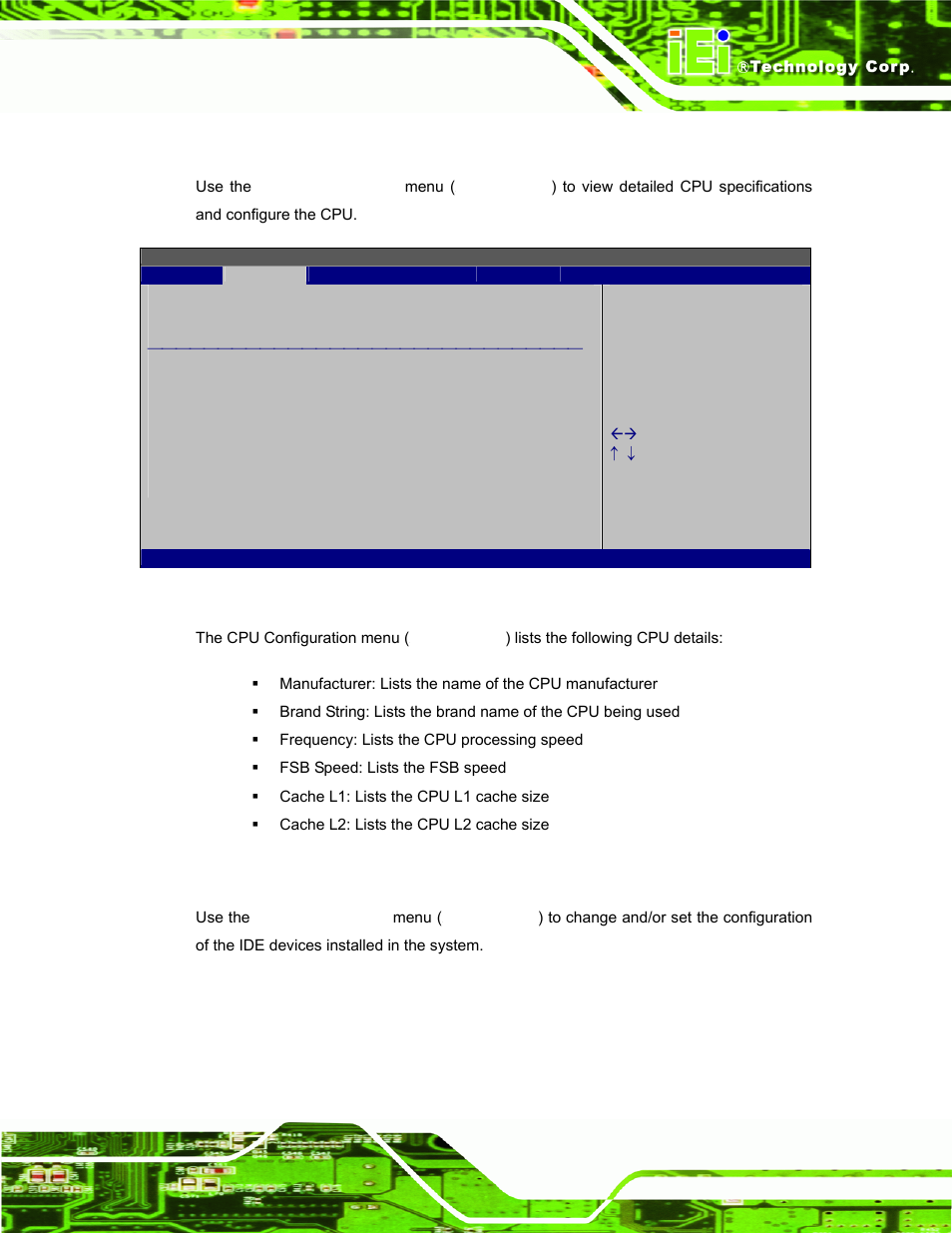 1 cpu configuration, 2 ide configuration | IEI Integration UPC-12AH_GM45 v2.00 User Manual | Page 81 / 144