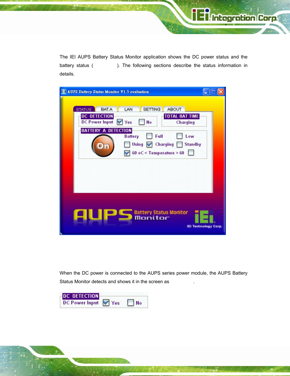 2 status information, 1 dc detection | IEI Integration UPC-12A_GM45 v2.10 User Manual | Page 115 / 145