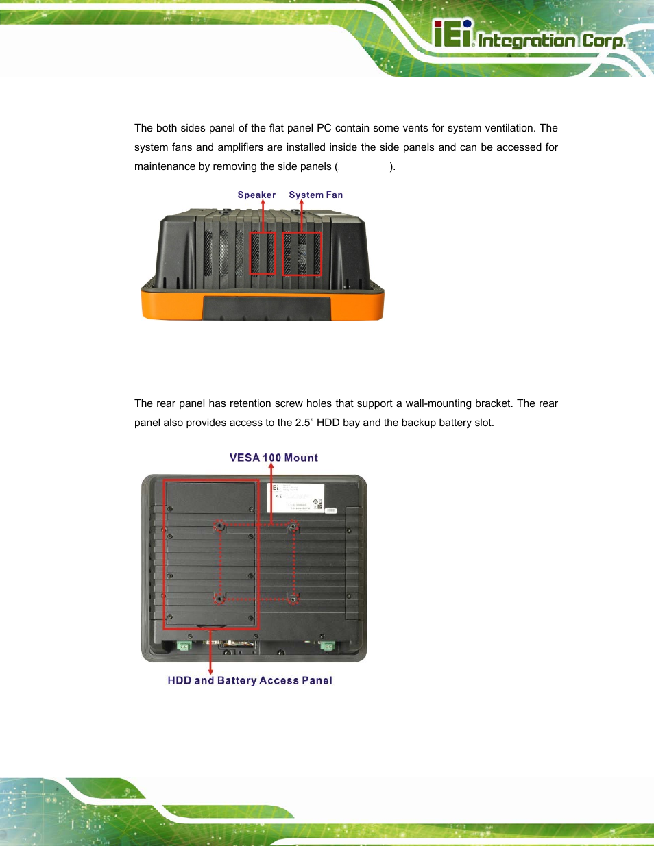 3 side panels, 4 rear panel | IEI Integration UPC-12A_GM45 v2.10 User Manual | Page 19 / 145