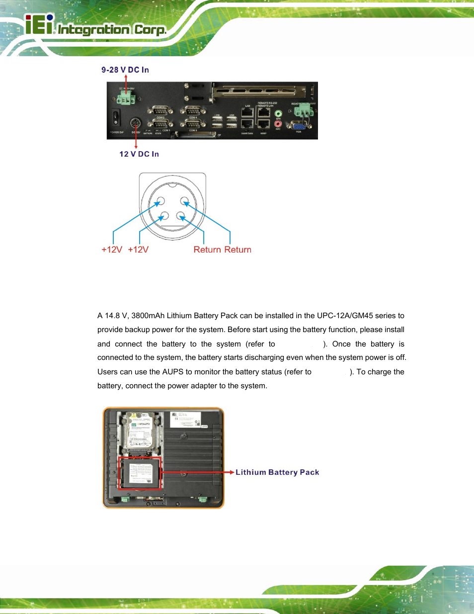 4 lithium battery | IEI Integration UPC-12A_GM45 v2.10 User Manual | Page 34 / 145