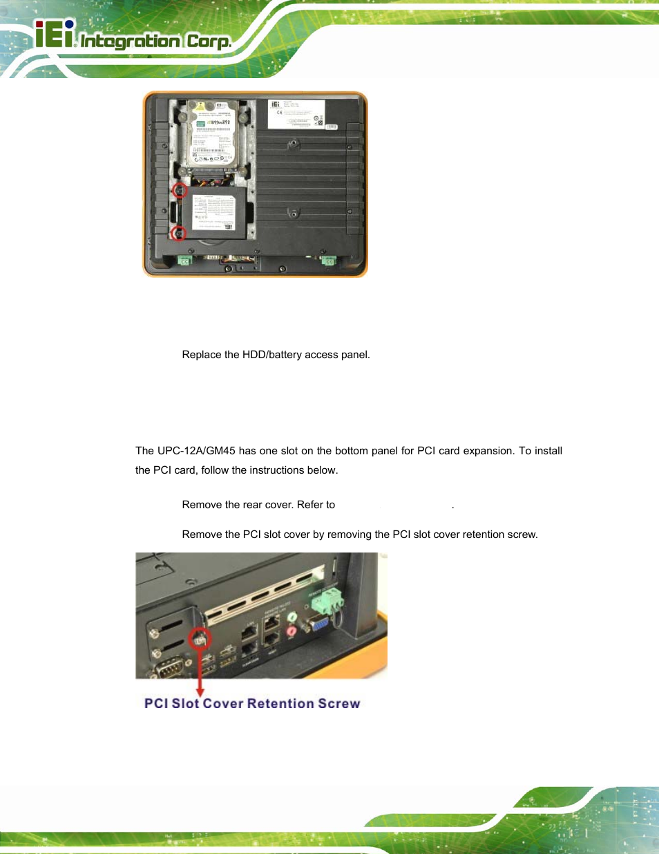 8 pci expansion card installation | IEI Integration UPC-12A_GM45 v2.10 User Manual | Page 50 / 145