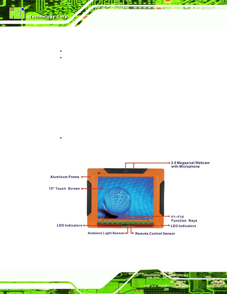 Figure 1-2: front view | IEI Integration UPC-V315-NM70 User Manual | Page 15 / 148