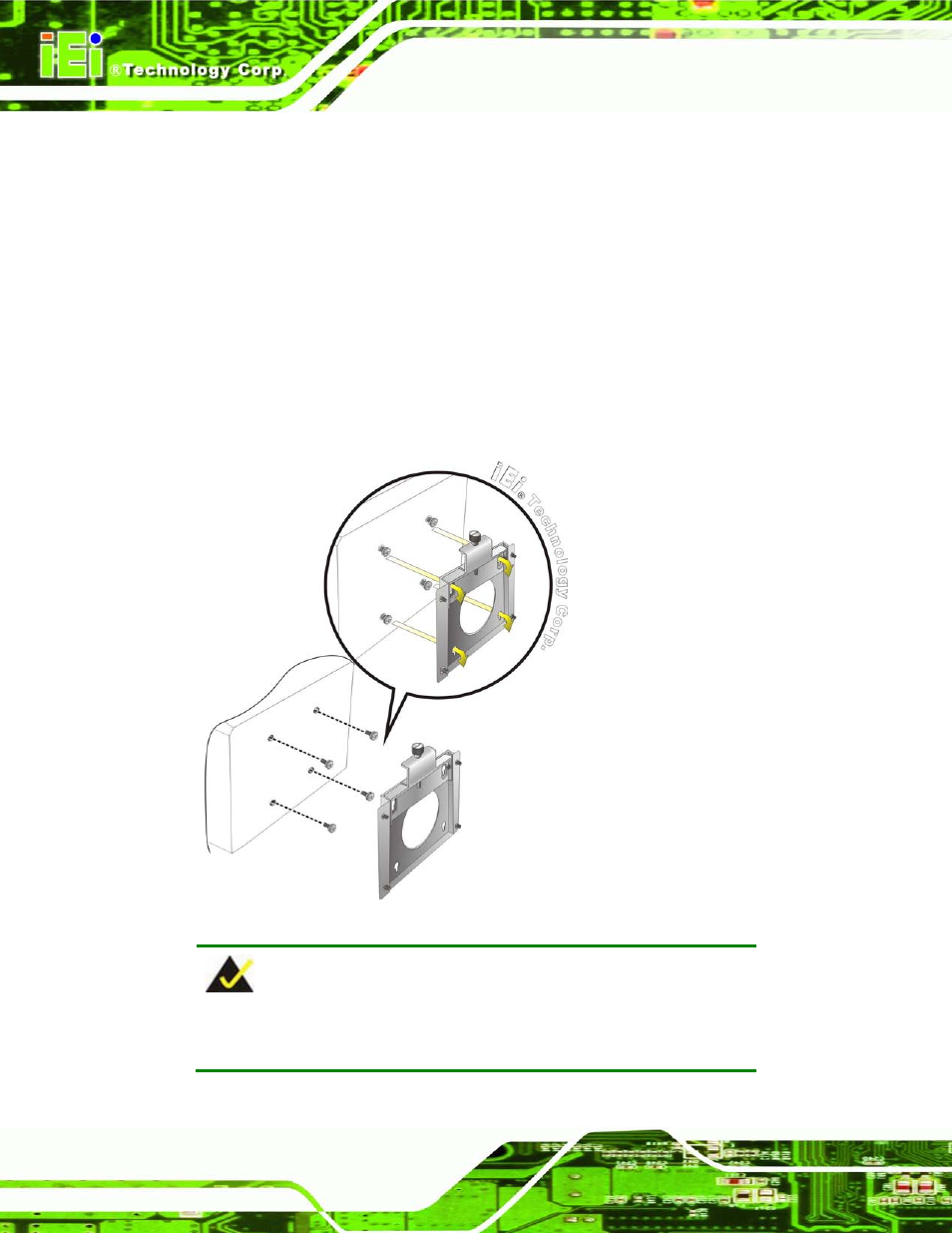 Figure 3-12: chassis support screws | IEI Integration UPC-V315-NM70 User Manual | Page 39 / 148