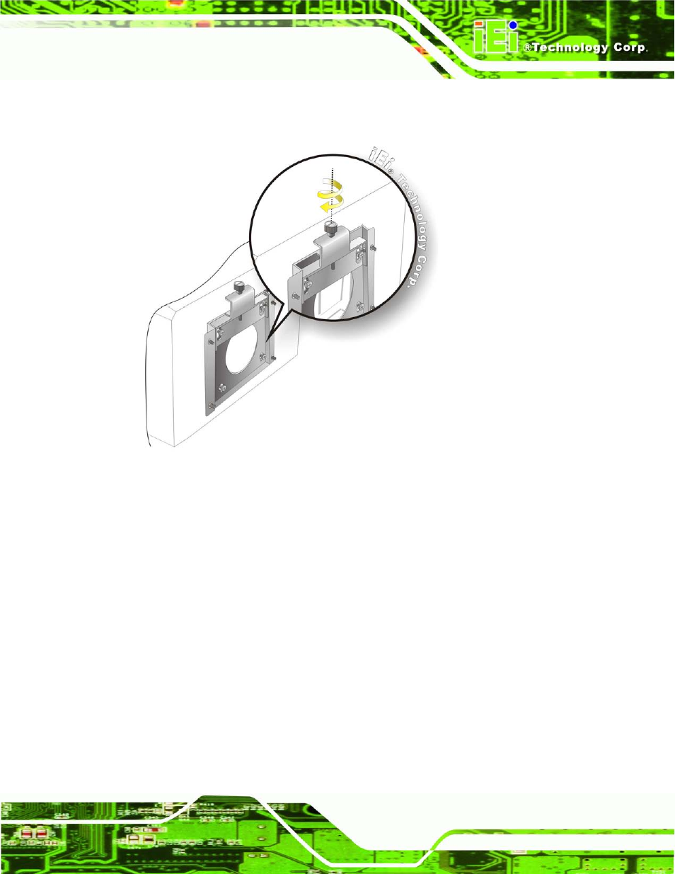 7 bottom panel connectors, 1 external peripheral device connection, Ottom | Anel, Onnectors, Figure 3-13: secure the panel pc | IEI Integration UPC-V315-NM70 User Manual | Page 40 / 148