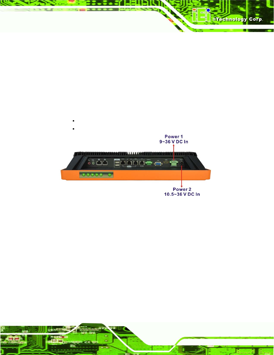 8 redundant power, Edundant, Ower | Figure 3-36: power connectors | IEI Integration UPC-V315-NM70 User Manual | Page 54 / 148