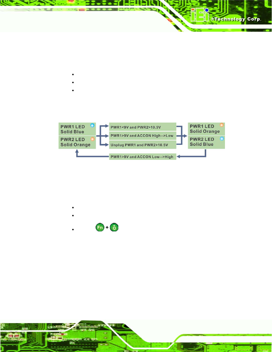 2 switch to backup power, 3 shutdown, Figure 3-39: acc on: switch between pwr1 and pwr2 | IEI Integration UPC-V315-NM70 User Manual | Page 56 / 148