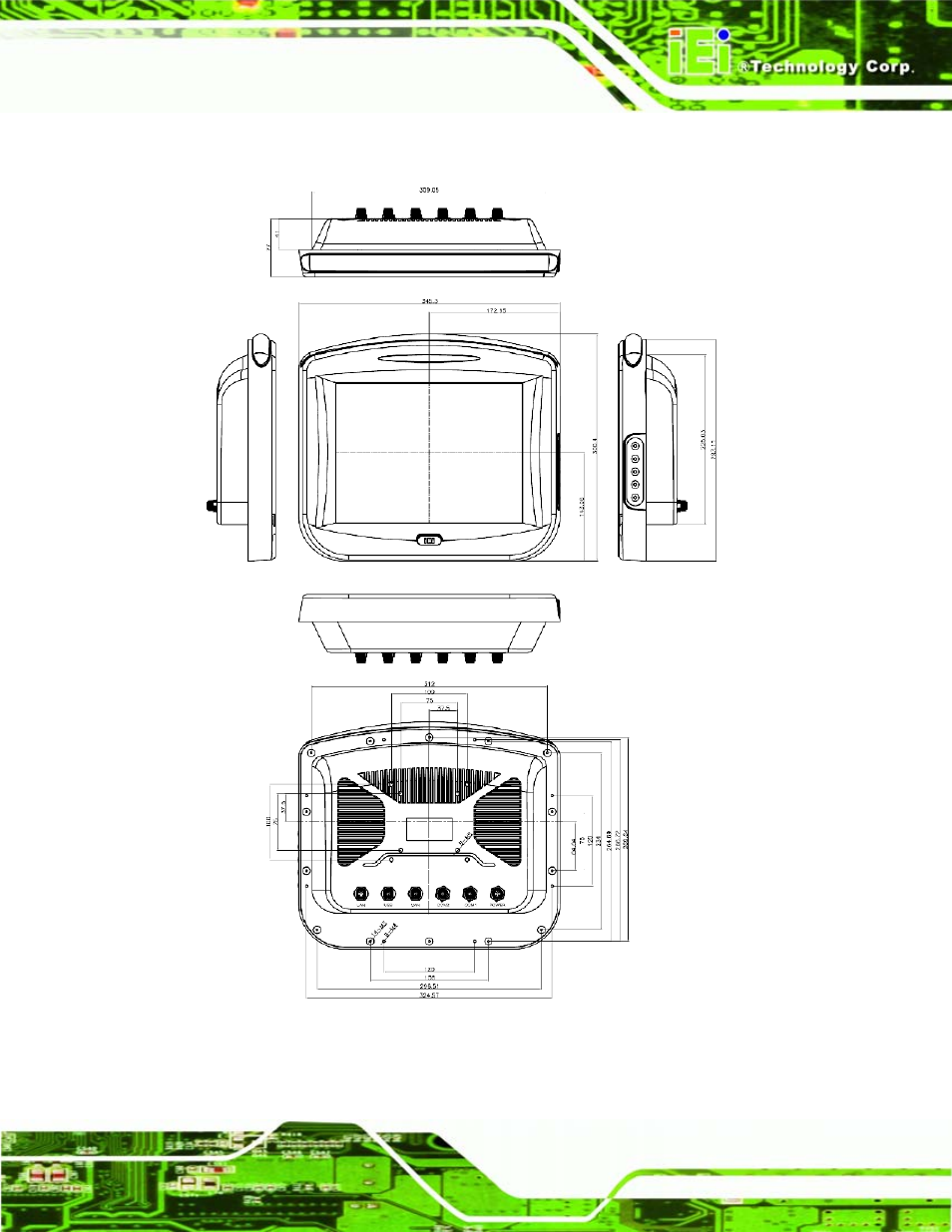 7 dimensions, Imensions, Figure 1-5: dimensions (units in mm) | IEI Integration S12A v1.12 User Manual | Page 17 / 110