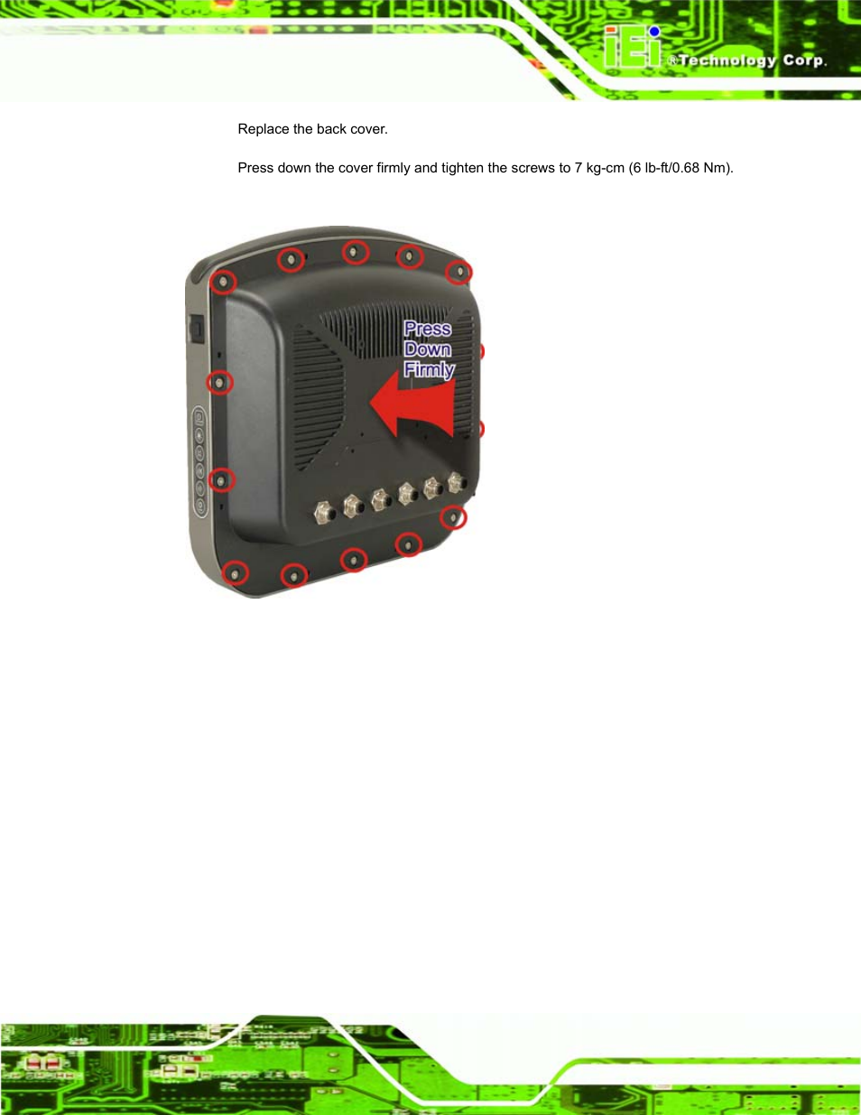 Figure 6–5: rear cover screws | IEI Integration S12A v1.12 User Manual | Page 91 / 110