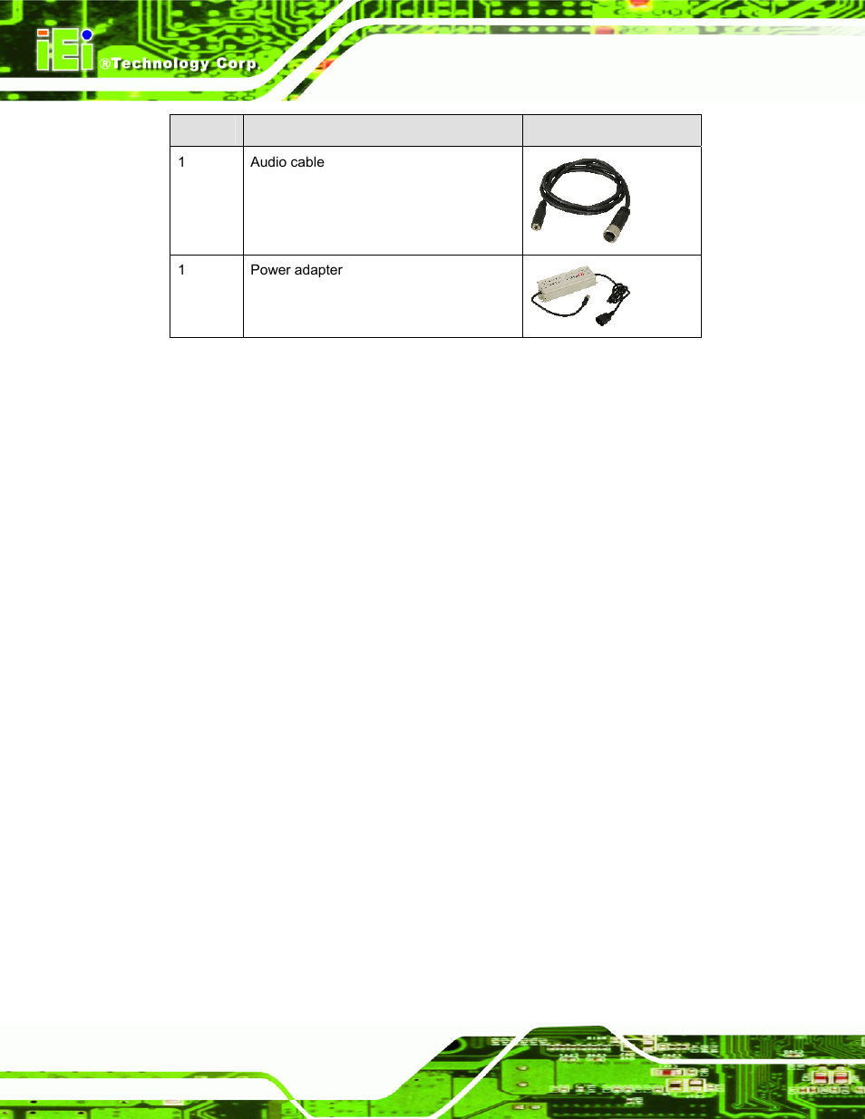 Table 2-2: packing list | IEI Integration S12A v3.00 User Manual | Page 22 / 118