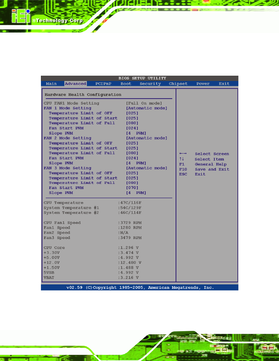 5 hardware health configuration, Bios menu 8: hardware health configuration | IEI Integration PPC-5xxx-9455 v1.10 User Manual | Page 108 / 198