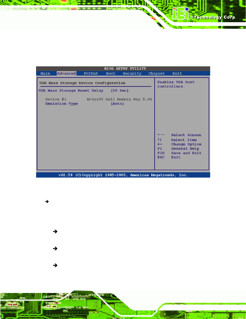 1 usb mass storage device configuration | IEI Integration PPC-5xxx-9455 v1.10 User Manual | Page 123 / 198