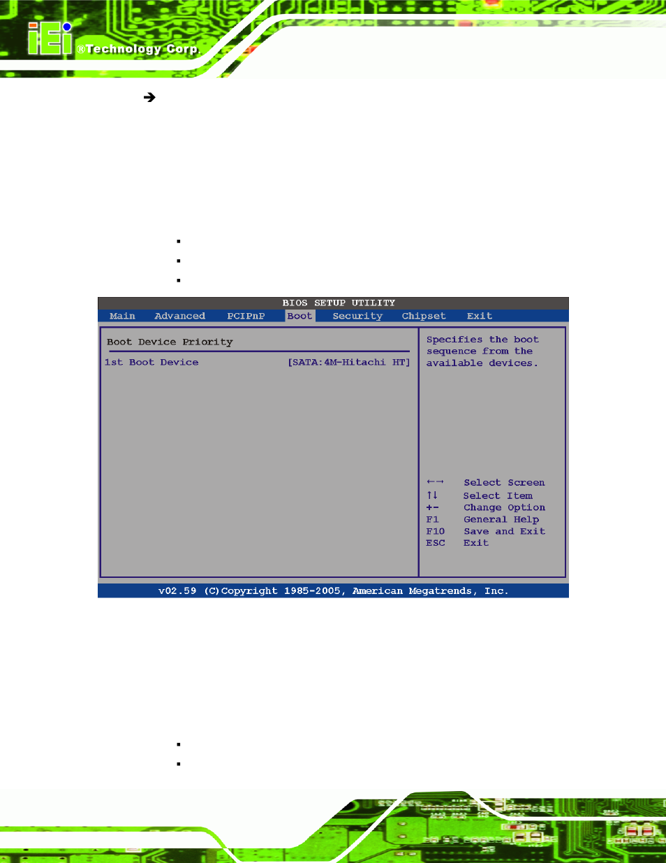 2 boot device priority, 3 hard disk drives, Bios menu 18: boot device priority settings | IEI Integration PPC-5xxx-9455 v1.10 User Manual | Page 130 / 198