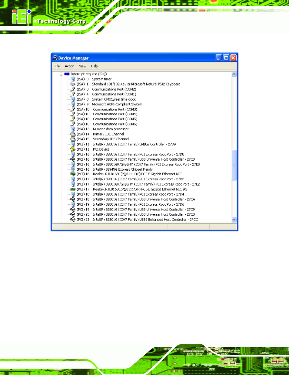 E.3 interrupt request (irq), Nterrupt, Equest | Irq) | IEI Integration PPC-5xxx-9455 v1.10 User Manual | Page 190 / 198