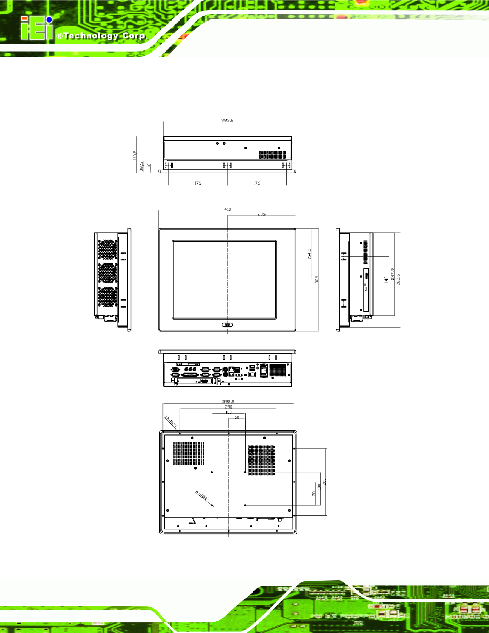 1 ppc-5150a-9455 dimensions | IEI Integration PPC-5xxx-9455 v1.10 User Manual | Page 38 / 198