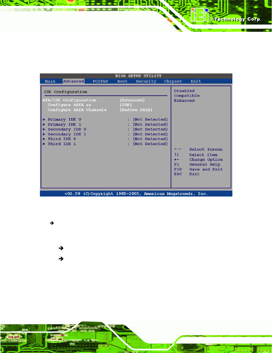 2 ide configuration, Bios menu 4: ide, Configuration | IEI Integration PPC-5xxx-9455 v1.10 User Manual | Page 95 / 198