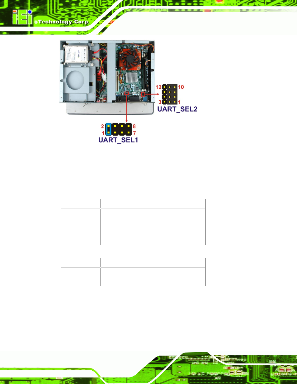 1 com 5 rs-422 and rs-485 pinouts, Table 4-6: com5 rs-422 pinouts, Table 4-7: com5 rs-485 pinouts | See figure 4-4, Figure 4-4 | IEI Integration PPC-WIDS-51xxA-G41 User Manual | Page 52 / 152