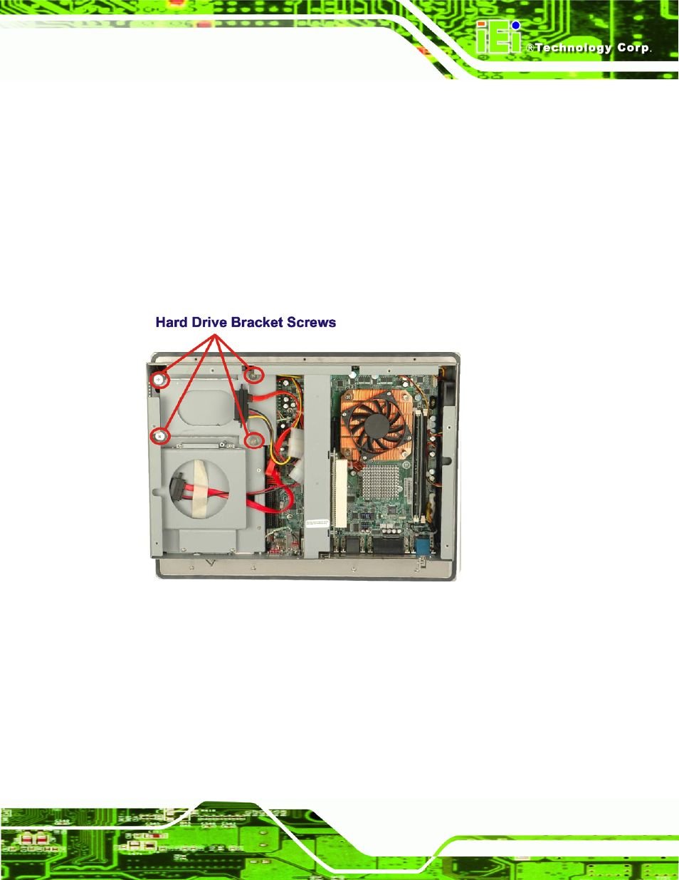 6 drive installation, 1 hard drive installation, Rive | Nstallation, Figure 4-5: hdd retention screws | IEI Integration PPC-WIDS-51xxA-G41 User Manual | Page 53 / 152