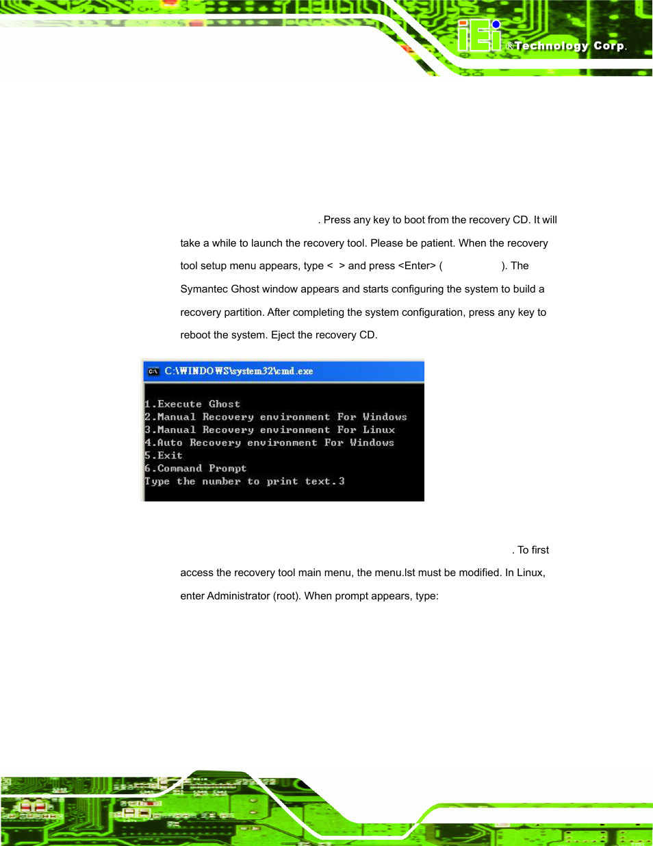 Figure b-30: manual recovery environment for linux | IEI Integration PPC-51xxA-H61 User Manual | Page 164 / 193