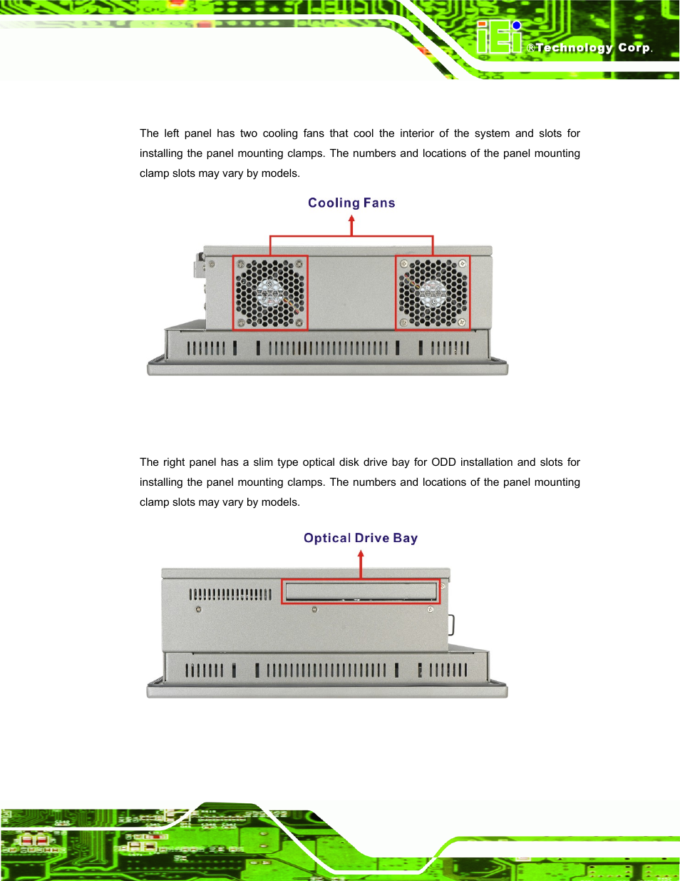 5 left panel, 6 right panel, Figure 1-7: left view | Figure 1-8: right view | IEI Integration PPC-51xxA-H61 User Manual | Page 24 / 193