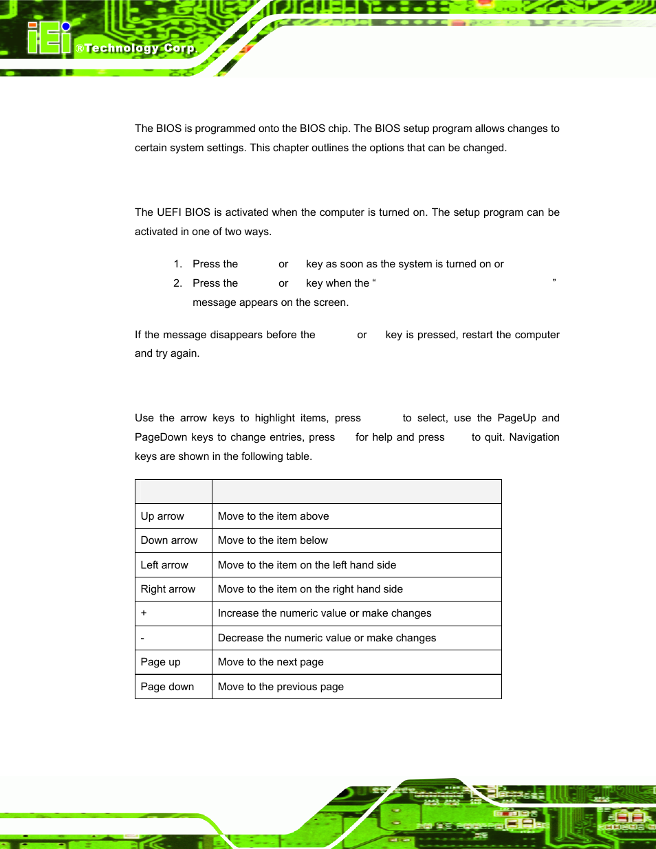 1 introduction, 1 starting setup, 2 using setup | Ntroduction | IEI Integration PPC-51xxA-H61 User Manual | Page 87 / 193