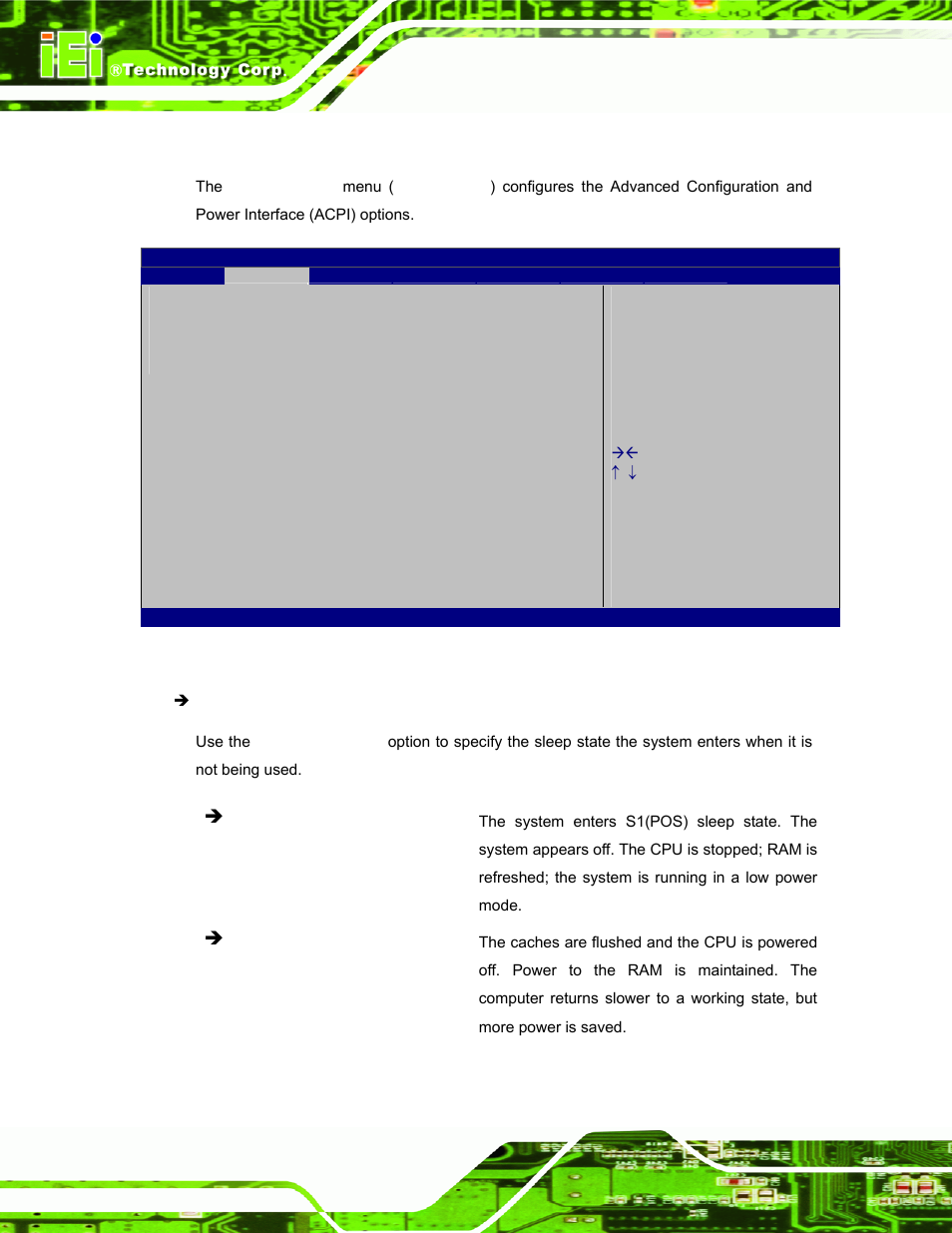 1 acpi settings | IEI Integration PPC-51xxA-H61 User Manual | Page 91 / 193