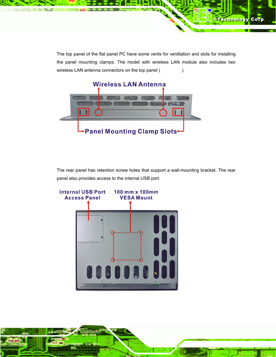 4 top panel, 5 rear panel, Figure 1-6: top view | Figure 1-7: rear view, For the locati, Figure 1-5, Figure 1-5: s | IEI Integration PPC-5152-D525 v1.02 User Manual | Page 23 / 183