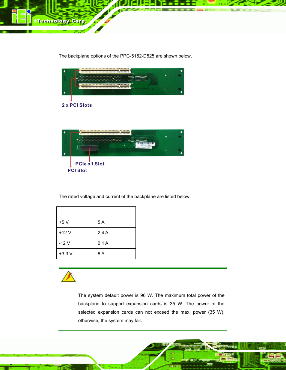 5 backplane options, Ackplane, Ptions | Figure 1-8: backplane option 1 (hpe-2s1), Figure 1-9: backplane option 2 (hpe-2s2), Top panel, Figure 1-5, Figure 1-6: t | IEI Integration PPC-5152-D525 v1.02 User Manual | Page 24 / 183