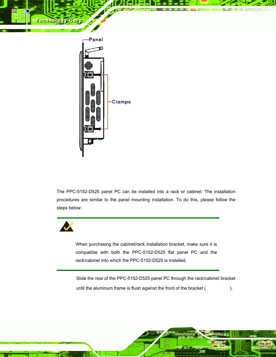 3 rack/cabinet mounting | IEI Integration PPC-5152-D525 v1.02 User Manual | Page 50 / 183