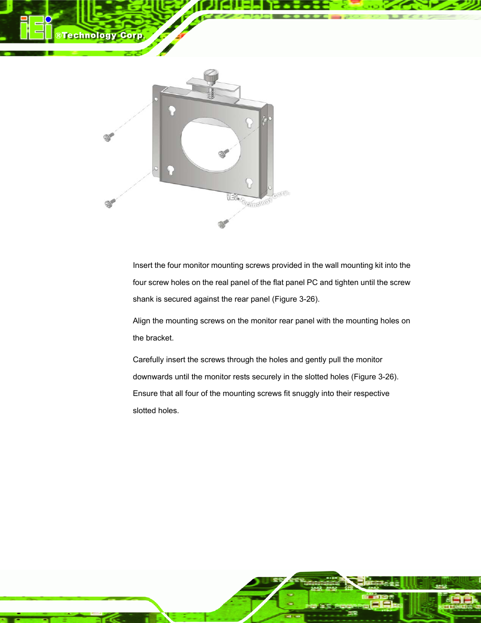 Figure 3-25: wall-mounting bracket | IEI Integration PPC-5152-D525 v1.02 User Manual | Page 54 / 183