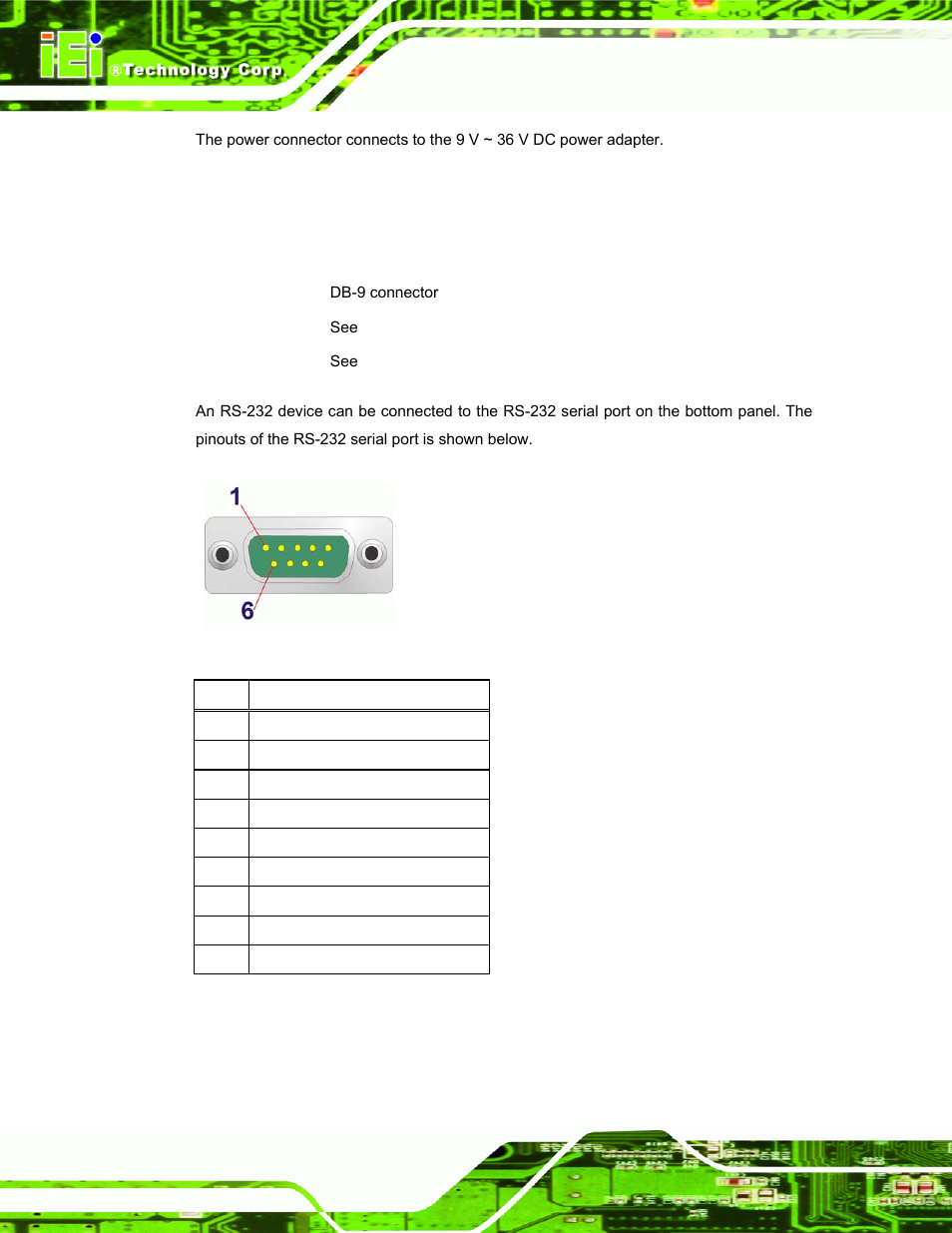 5 rs-232 serial port (com1, com2), Figure 3-32: rs-232 serial port, Table 3-3: rs-232 serial port pinouts | Figure 3-29, Figure 3-29: lan connection | IEI Integration PPC-5152-D525 v1.02 User Manual | Page 60 / 183