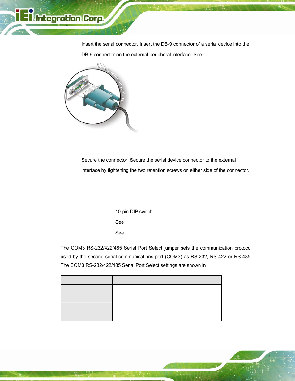 1 com3 mode select switch | IEI Integration PPC-5152-D525 v2.10 User Manual | Page 62 / 185