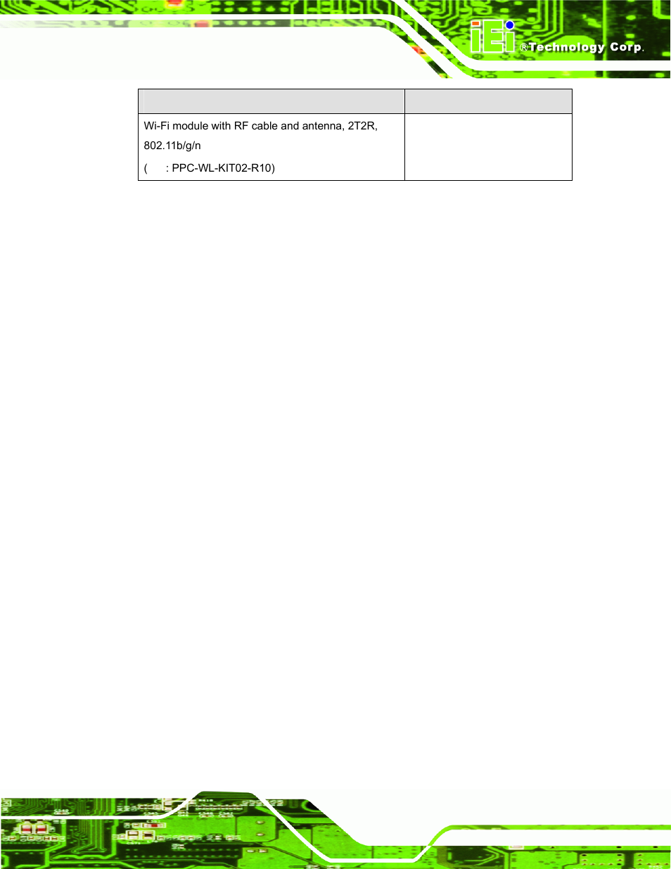 Table 2-2: optional items | IEI Integration PPC-37xxA-N26 v1.00 User Manual | Page 33 / 203