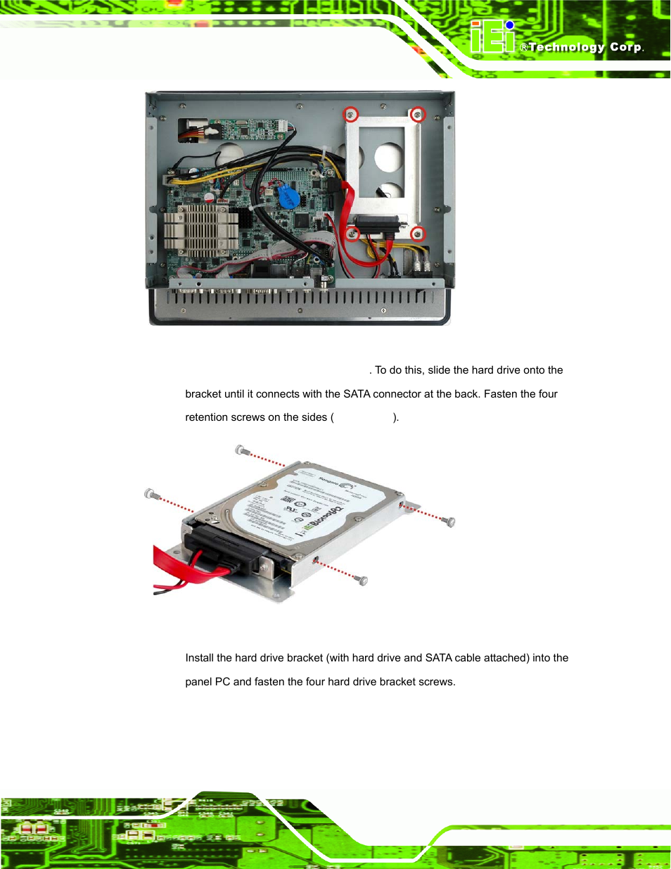 Figure 3-16: ppc-3710a-n26 hdd retention screws | IEI Integration PPC-37xxA-N26 v1.00 User Manual | Page 47 / 203