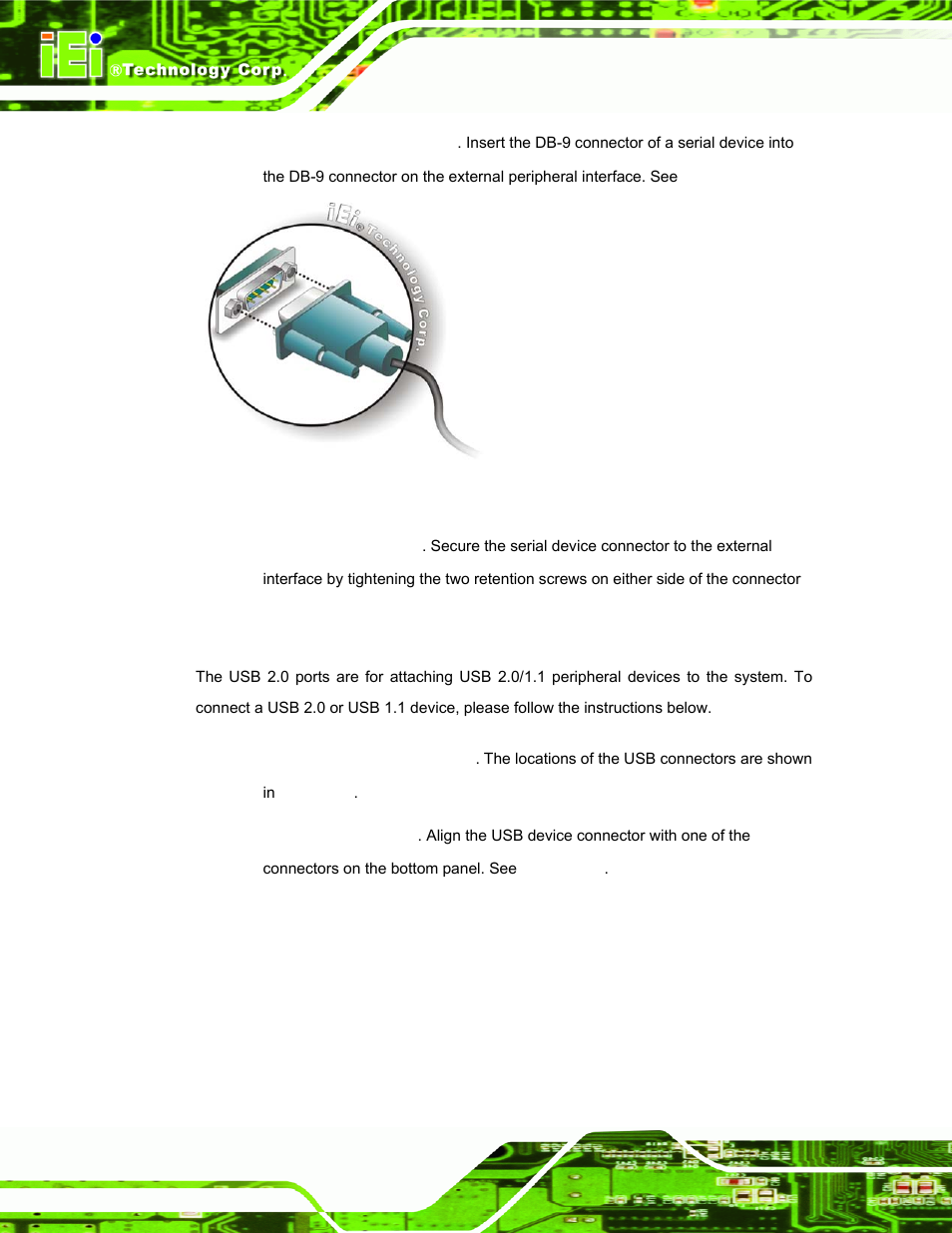 7 usb 2.0 connectors, Figure 3-43: rs-422/485 serial device connector | IEI Integration PPC-37xxA-N26 v1.00 User Manual | Page 68 / 203